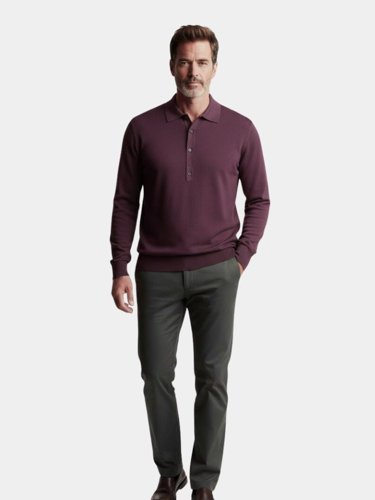 Old Money Knit Polo Pullover - CAAYWORLD CAAYWORLD