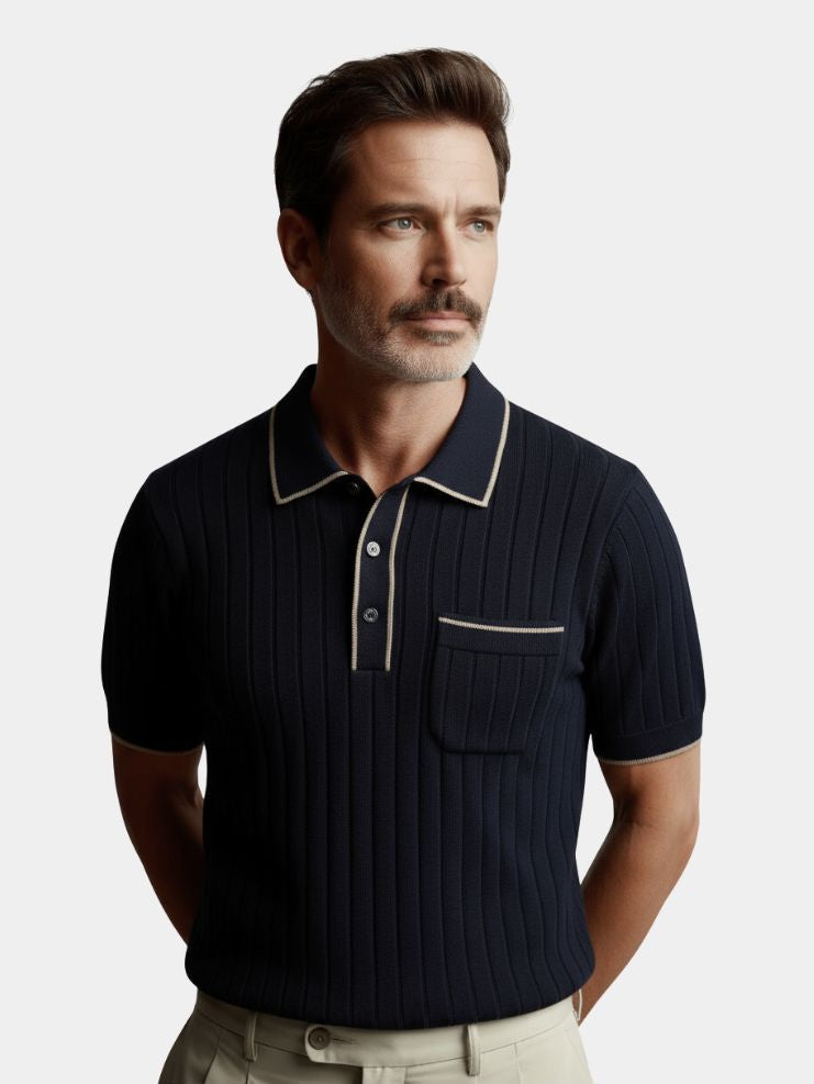 Old Money Knit Polo Shirt - CAAYWORLD CAAYWORLD