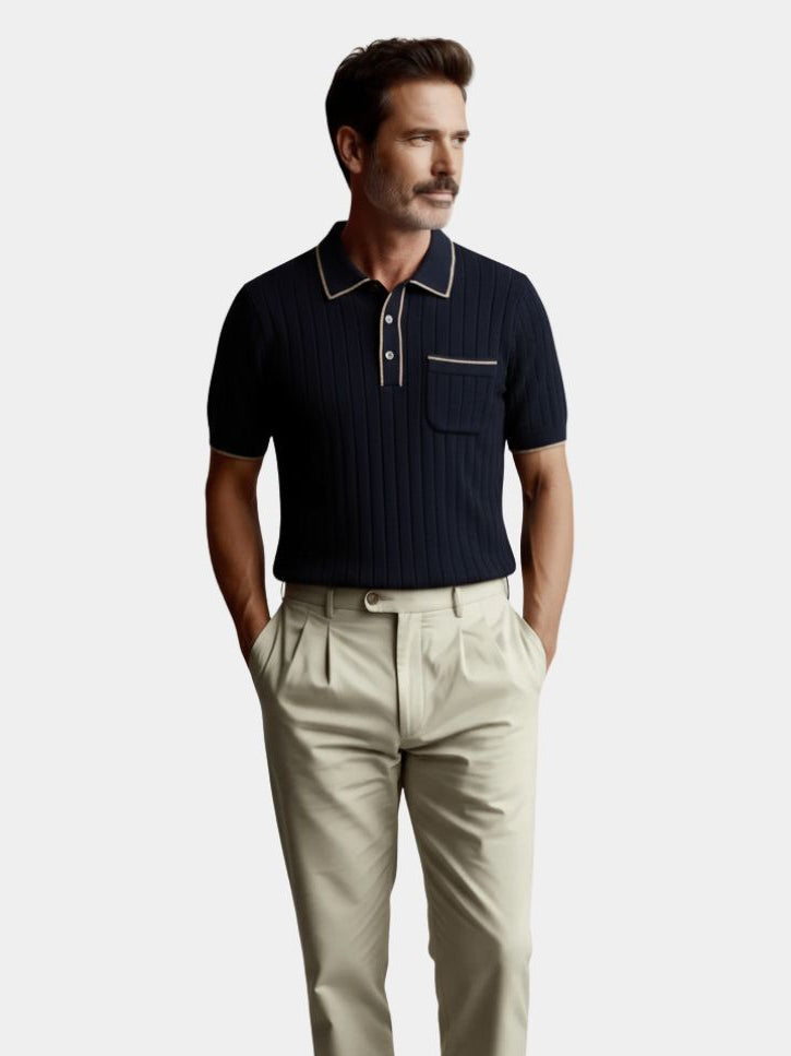 Old Money Knit Polo Shirt - CAAYWORLD CAAYWORLD