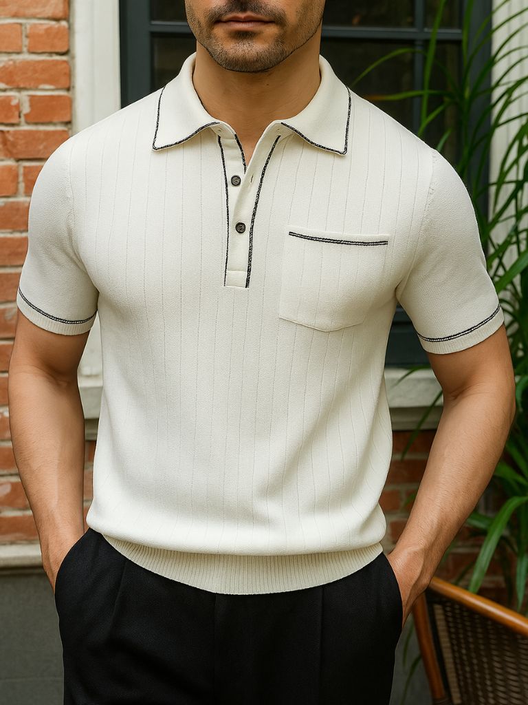 Old Money Knit Polo Shirt - CAAYWORLD CAAYWORLD
