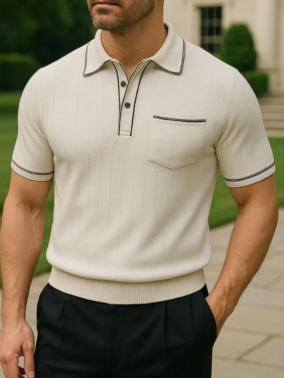 Old Money Knit Polo Shirt - CAAYWORLD CAAYWORLD
