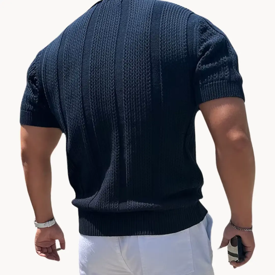 Open Collar Sheer Mesh - T-Shirt CAAYWORLD