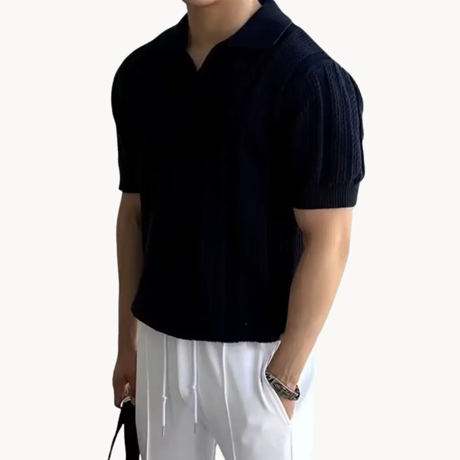 Open Collar Sheer Mesh - T-Shirt CAAYWORLD