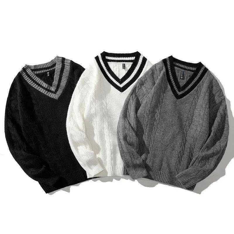 Oversized Knitted V-Neck - Sweater CAAYWORLD MEN