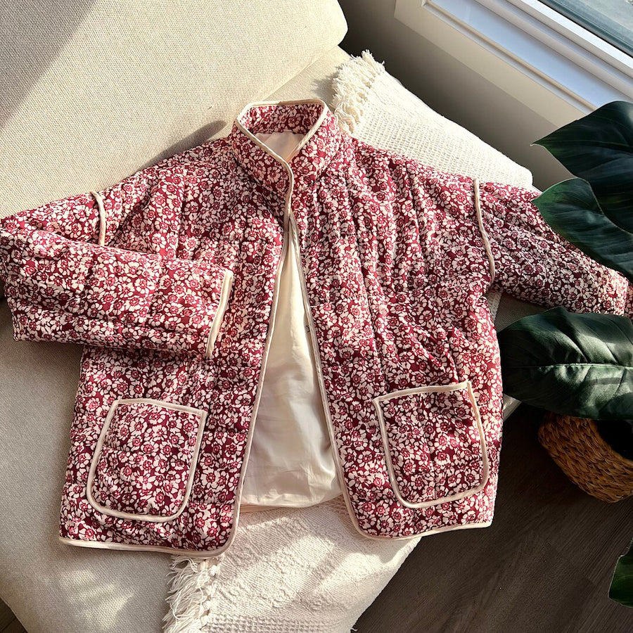 Pastel Floral Print Lightweight - Coat CAAYWORLD