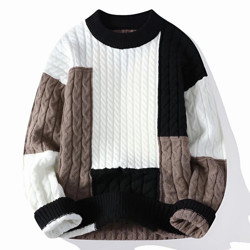 Patchwork Knit Pullover - Sweater CAAYWORLD