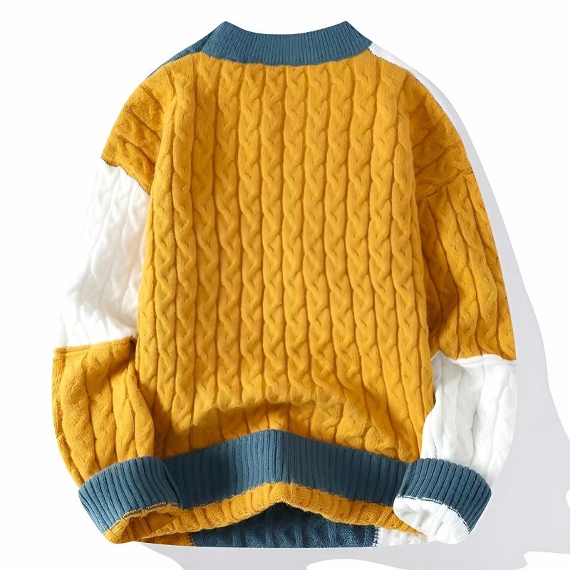 Patchwork Knit Pullover - Sweater CAAYWORLD