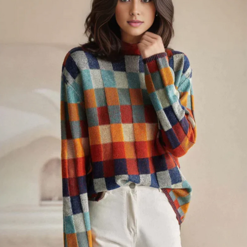 Patchwork Turtleneck - Sweater CAAYWORLD