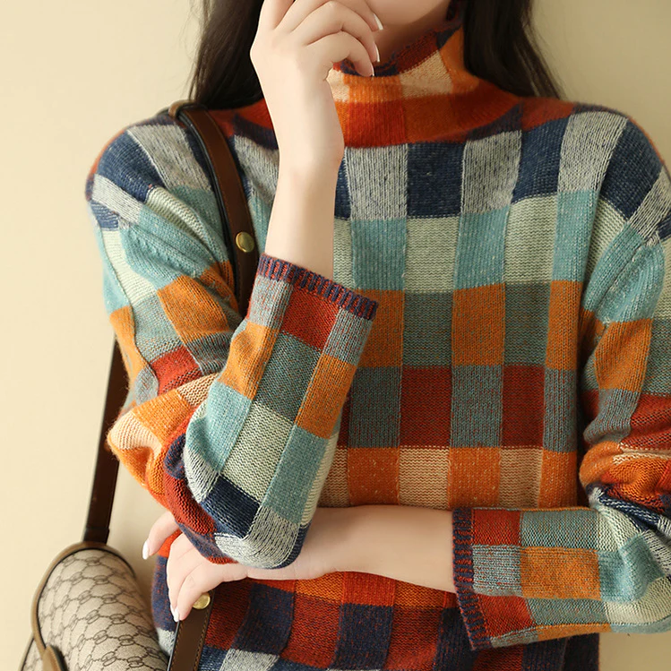 Patchwork Turtleneck - Sweater CAAYWORLD