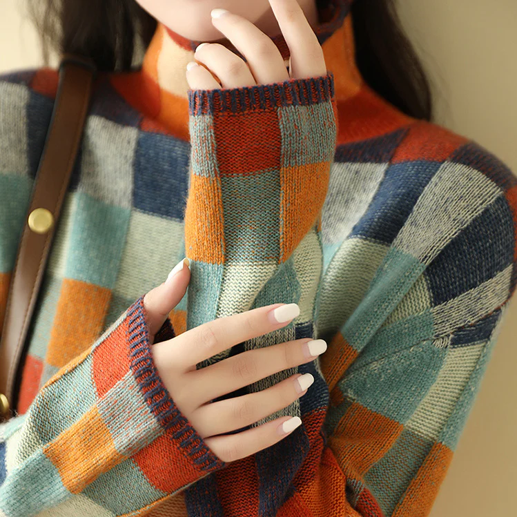 Patchwork Turtleneck - Sweater CAAYWORLD