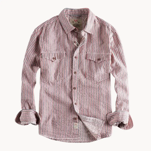 Pencil Stripe Button-Down - Shirt CAAYWORLD