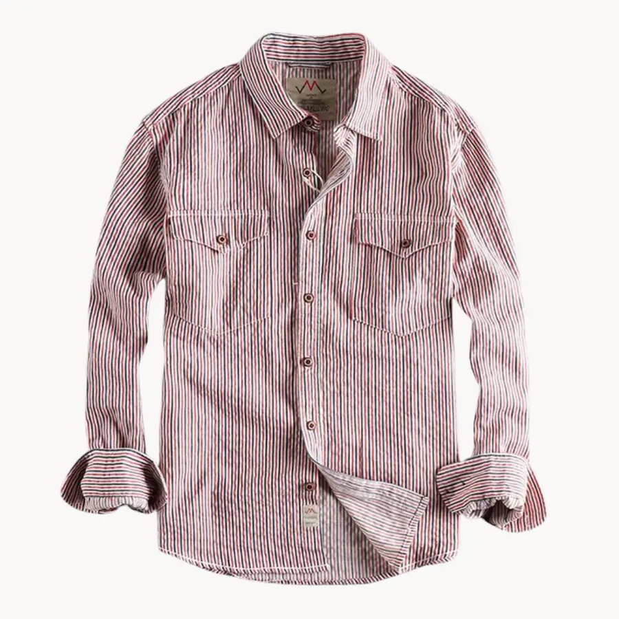 Pencil Stripe Button-Down - Shirt CAAYWORLD