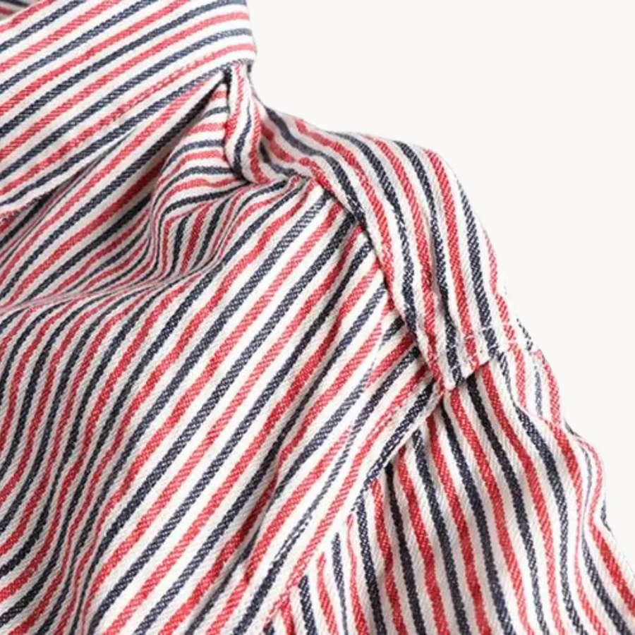 Pencil Stripe Button-Down - Shirt CAAYWORLD