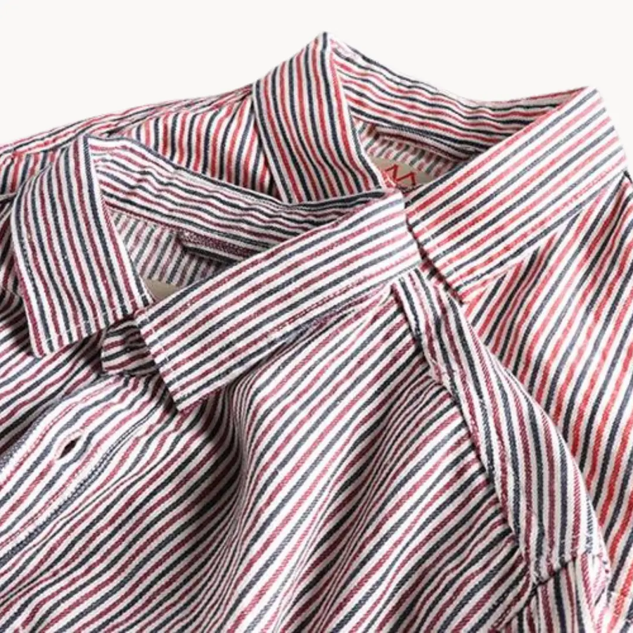Pencil Stripe Button-Down - Shirt CAAYWORLD