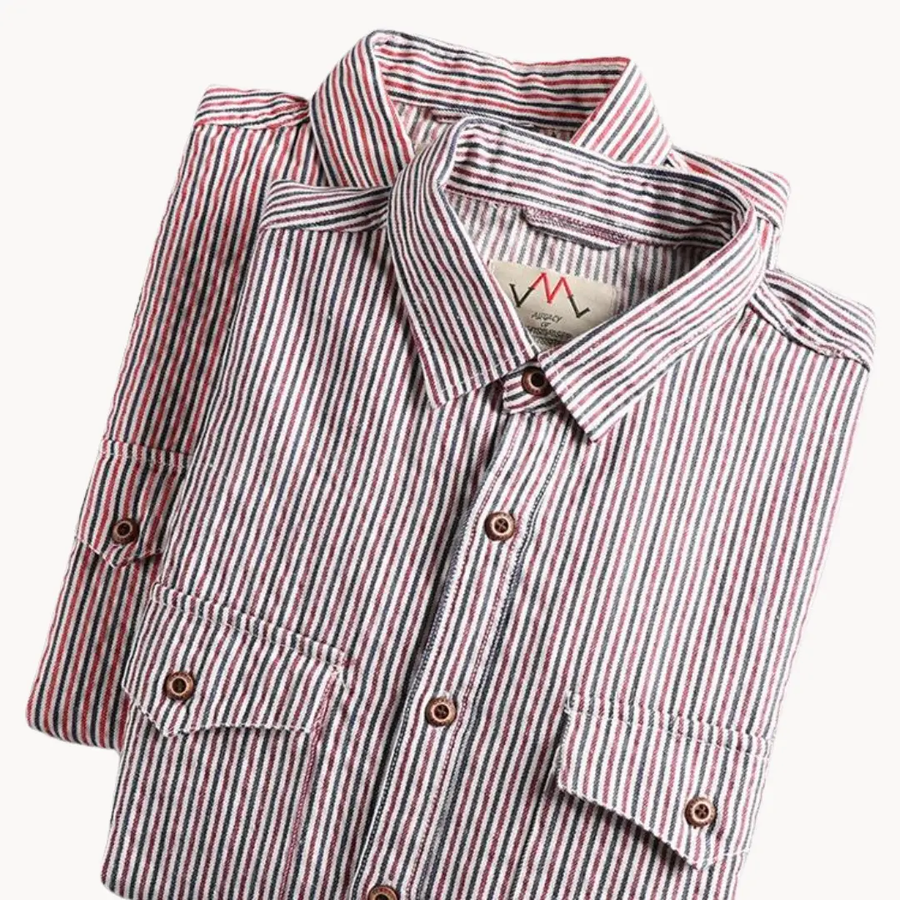 Pencil Stripe Button-Down - Shirt CAAYWORLD