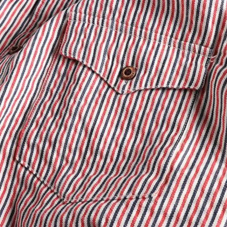 Pencil Stripe Button-Down - Shirt CAAYWORLD