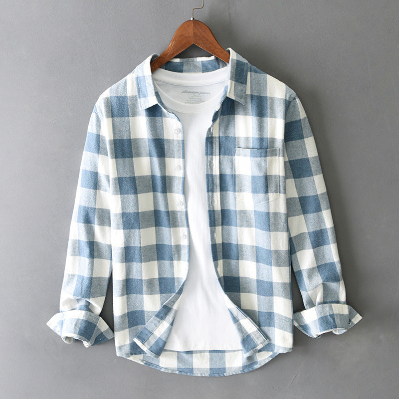 Plaid Cotton Button-Down - Shirt CAAYWORLD MEN