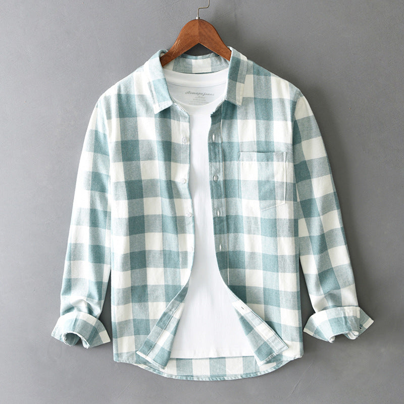 Plaid Cotton Button-Down - Shirt CAAYWORLD MEN
