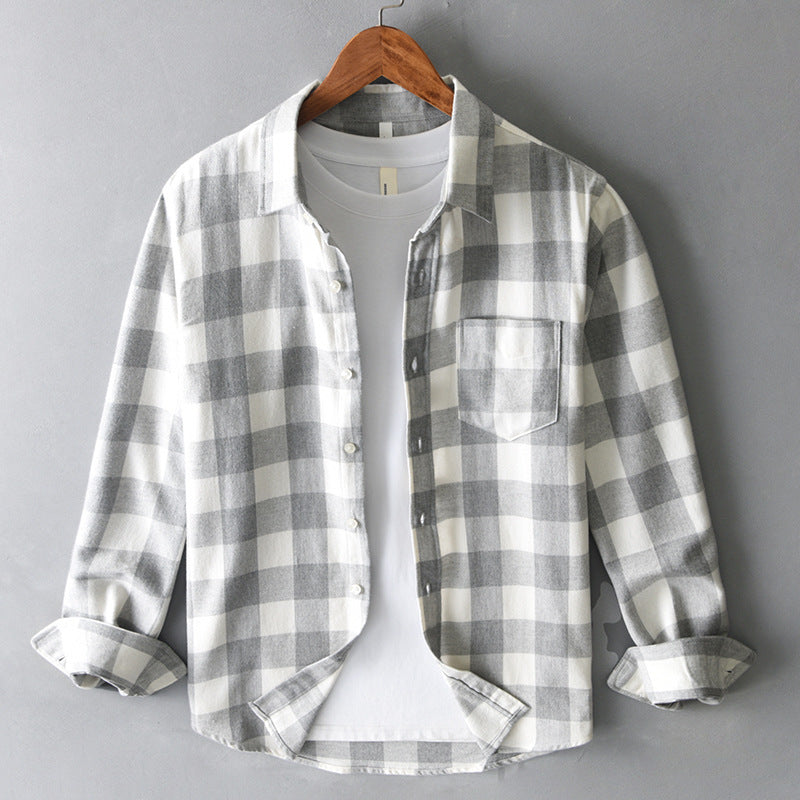 Plaid Cotton Button-Down - Shirt CAAYWORLD MEN