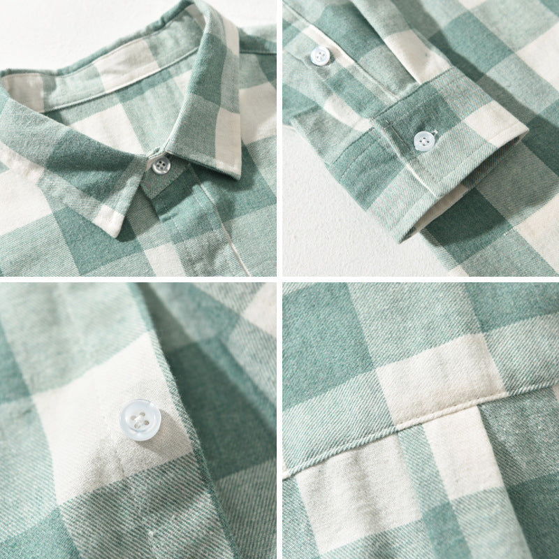 Plaid Cotton Button-Down - Shirt CAAYWORLD MEN