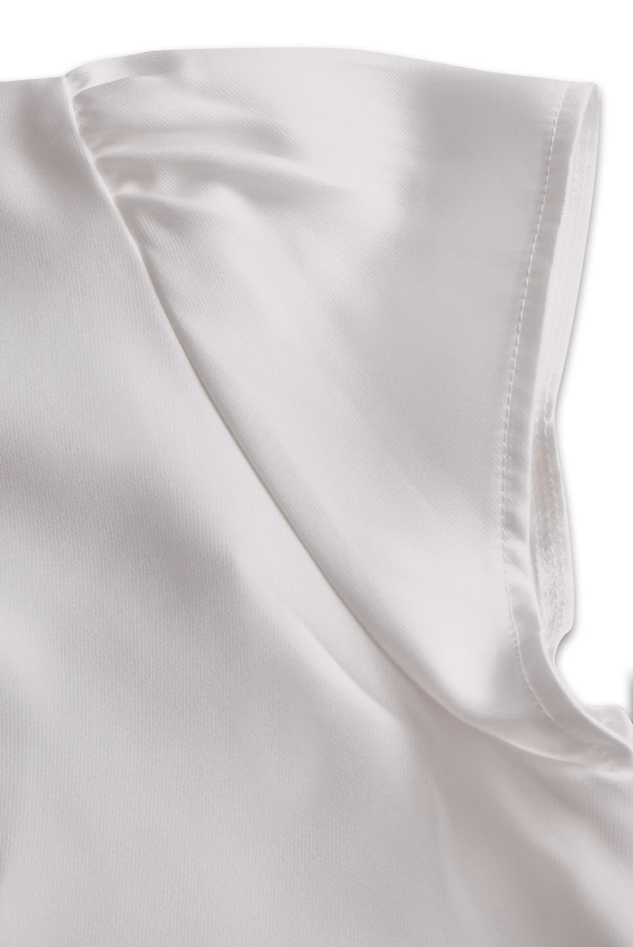 Pleated High-Neck Satin Long-Sleeve Officewear - Blouse CAAYWORLD