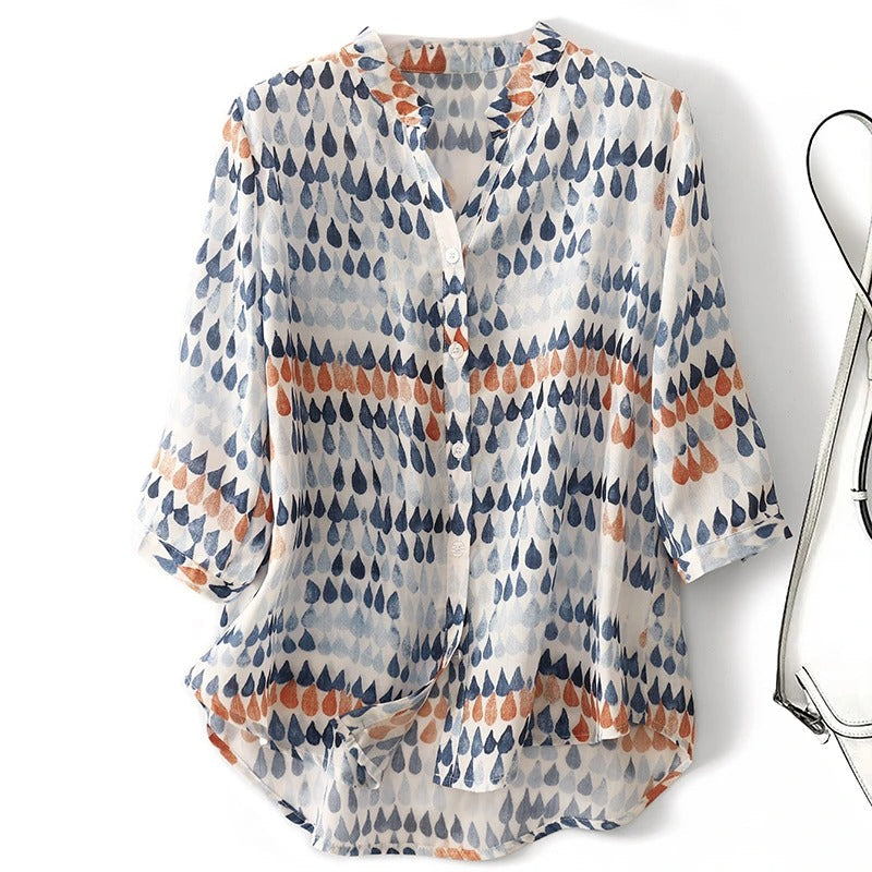 Printed Linen - Blouse CAAYWORLD