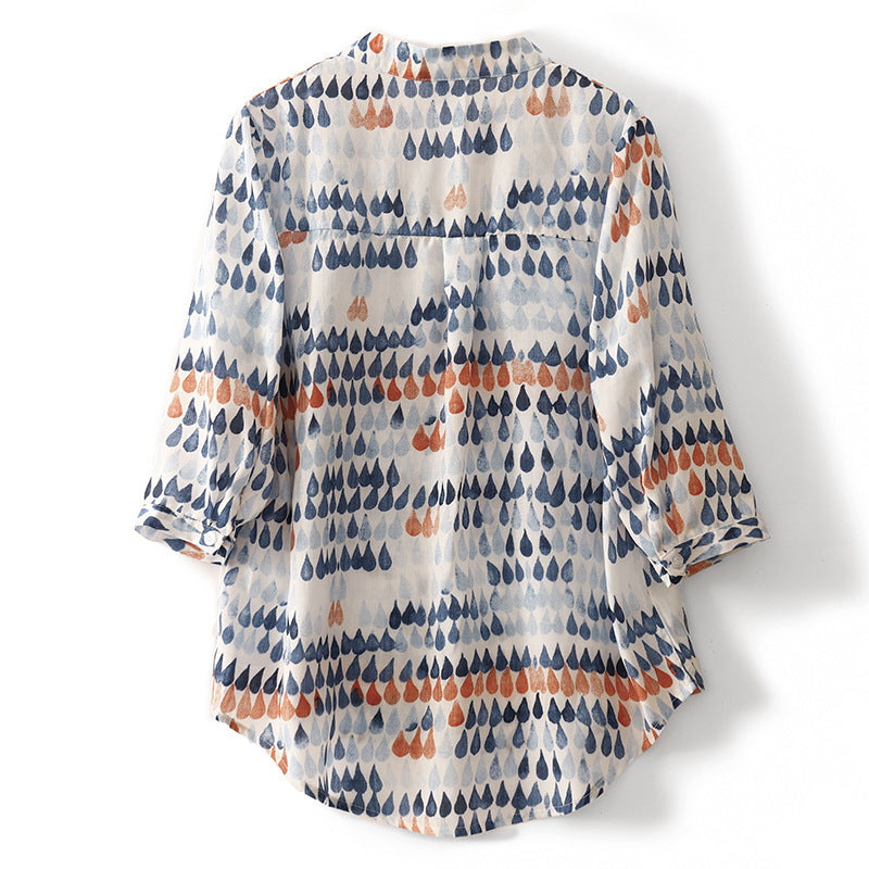 Printed Linen - Blouse CAAYWORLD