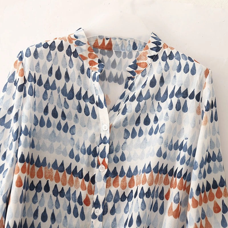 Printed Linen - Blouse CAAYWORLD