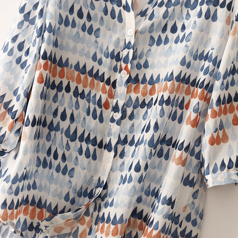 Printed Linen - Blouse CAAYWORLD