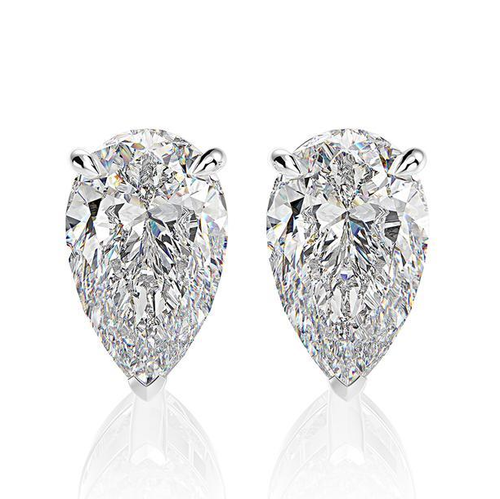 Pear Cut Stud Earrings in Sterling Silver Shineofidamond