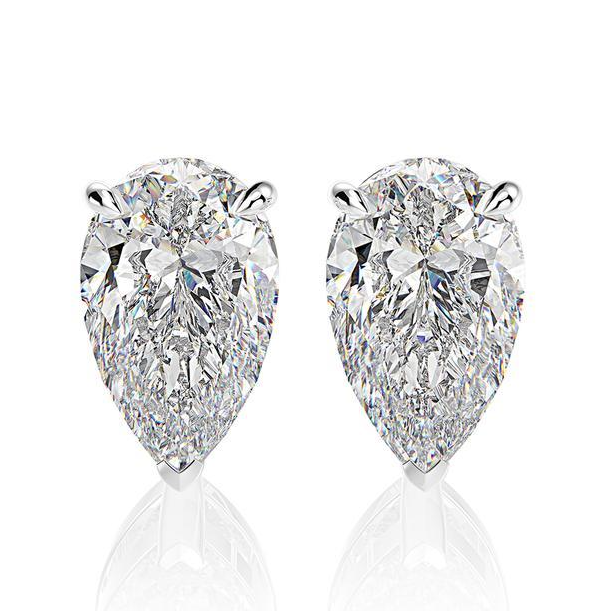 Pear Cut Stud Earrings in Sterling Silver Shineofidamond