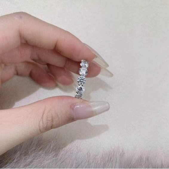 Classic Eternity Round Cut Wedding Band For Anniversary Shineofdiamond