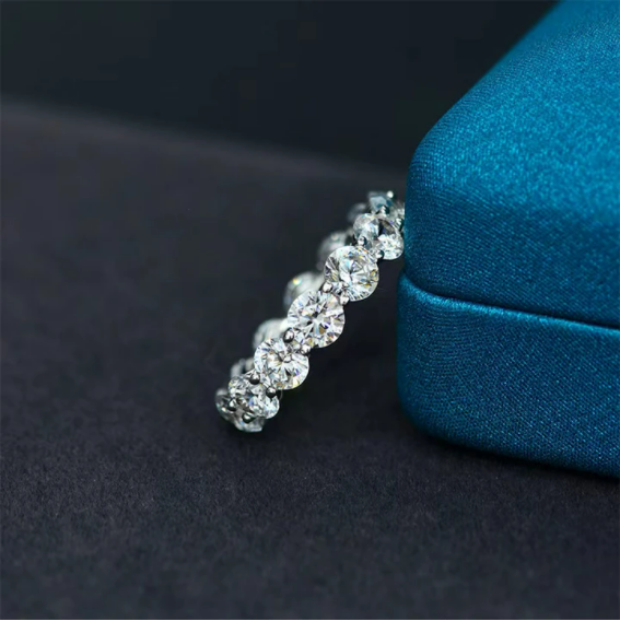 Classic Eternity Round Cut Wedding Band For Anniversary Shineofdiamond