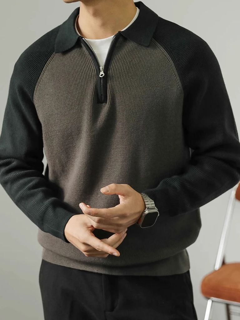 Raglan Quarter Zip Sweater - CAAYWORLD CAAYWORLD