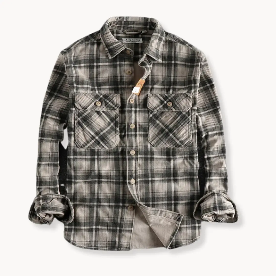 Retro Plaid Corduroy - Flannel Shirt CAAYWORLD