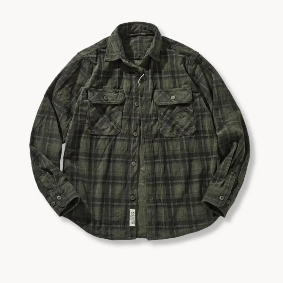 Retro Plaid Corduroy - Flannel Shirt CAAYWORLD