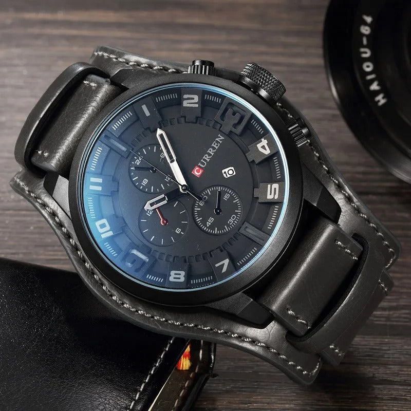 Revincio - Stainless Steel Black Dial Chronograph Watch CAAYWORLD MEN