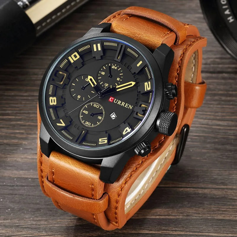 Revincio - Stainless Steel Black Dial Chronograph Watch CAAYWORLD MEN
