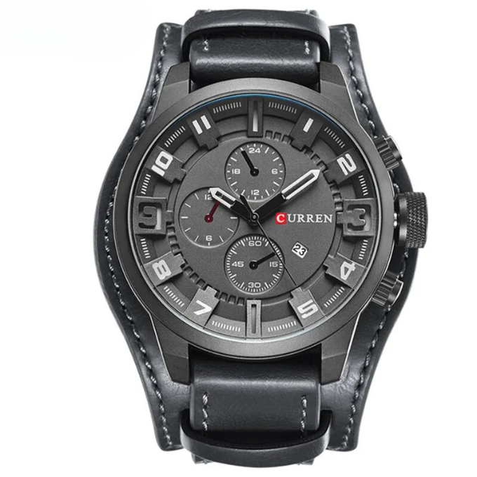 Revincio - Stainless Steel Black Dial Chronograph Watch CAAYWORLD MEN