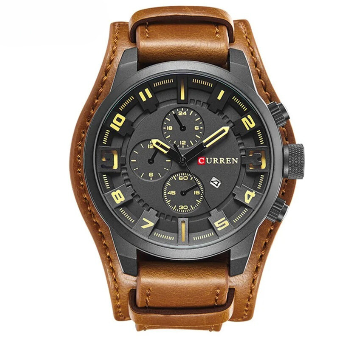 Revincio - Stainless Steel Black Dial Chronograph Watch CAAYWORLD MEN