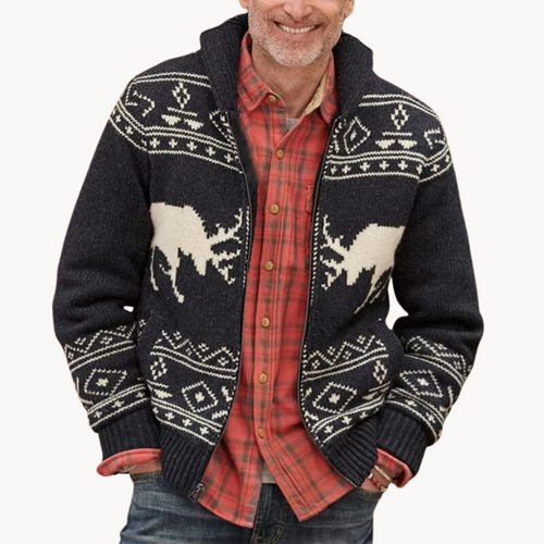 Ribbed Knit Casual - Sweater Jacket CAAYWORLD MEN