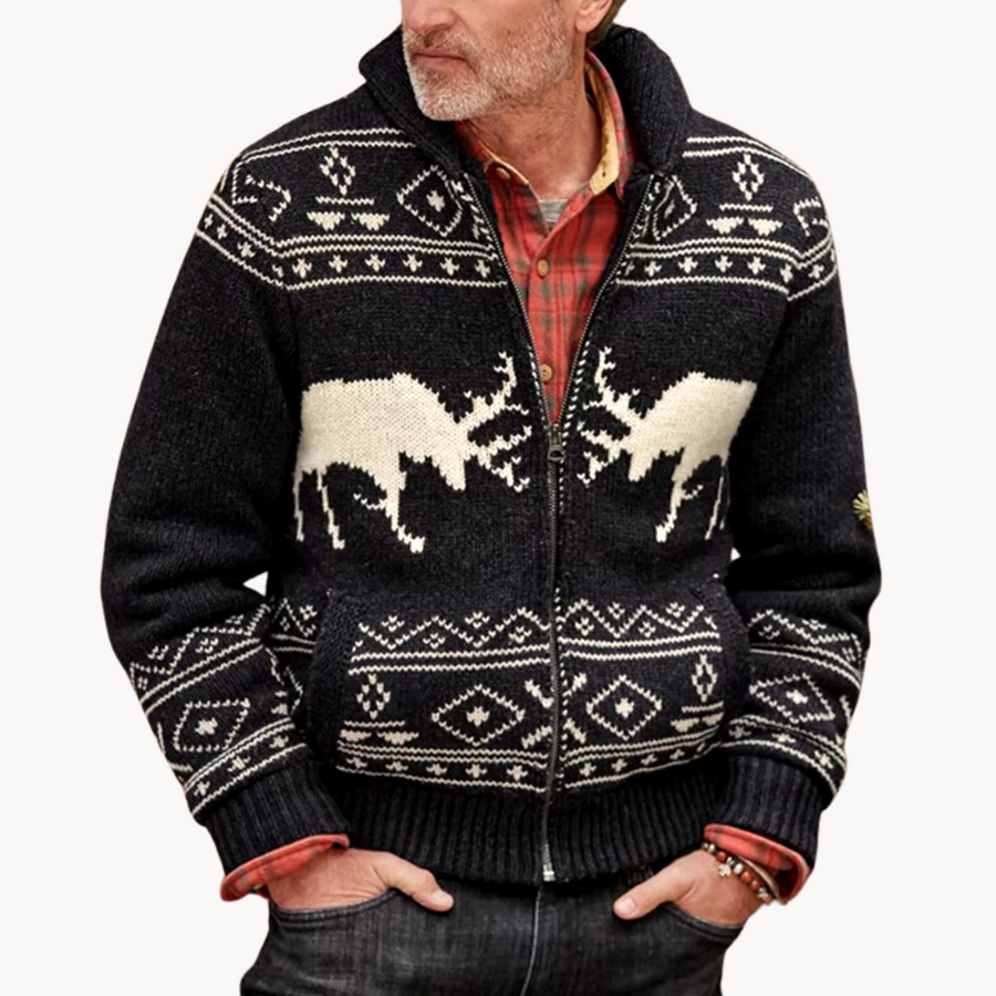 Ribbed Knit Casual - Sweater Jacket CAAYWORLD MEN
