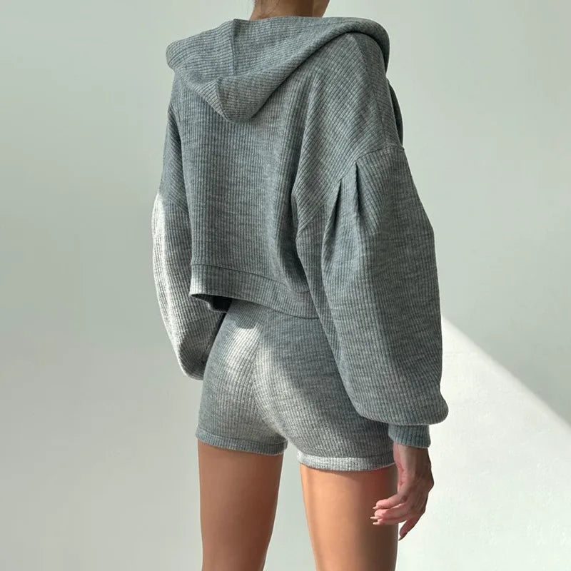 Ribbed Knit Loungewear - Two-Piece Set CAAYWORLD