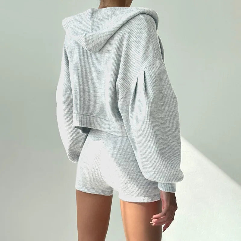 Ribbed Knit Loungewear - Two-Piece Set CAAYWORLD