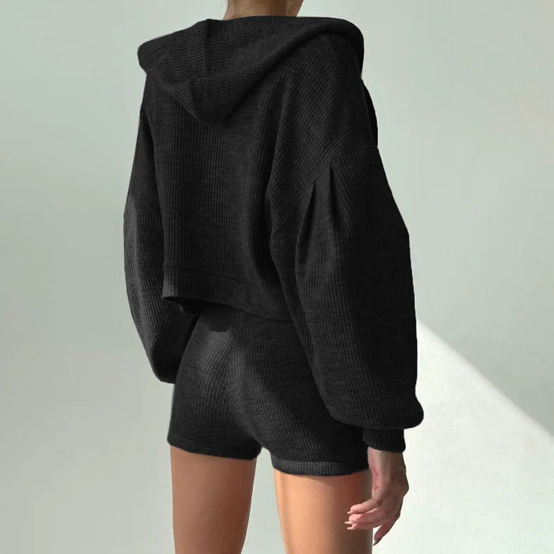 Ribbed Knit Loungewear - Two-Piece Set CAAYWORLD