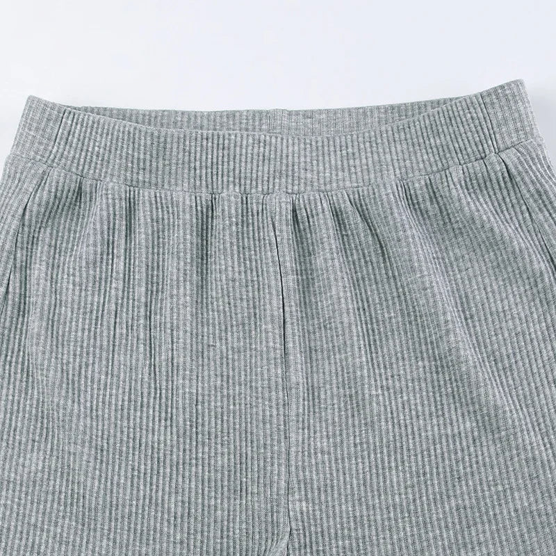 Ribbed Knit Loungewear - Two-Piece Set CAAYWORLD