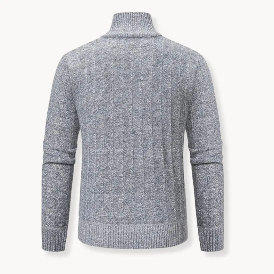 Ribbed Knit Quarter-Zip - Sweater CAAYWORLD