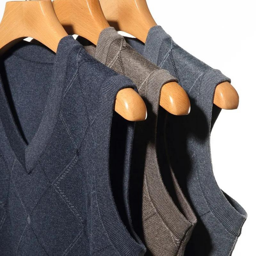 Ribbed Knit Vest - Sweater CAAYWORLD MEN