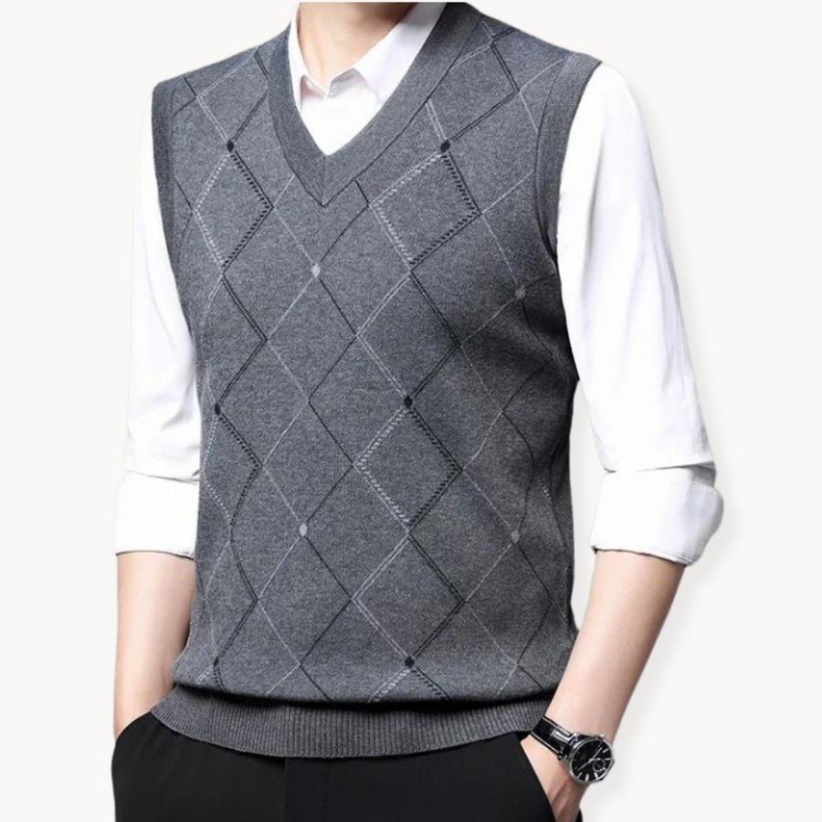 Ribbed Knit Vest - Sweater CAAYWORLD MEN