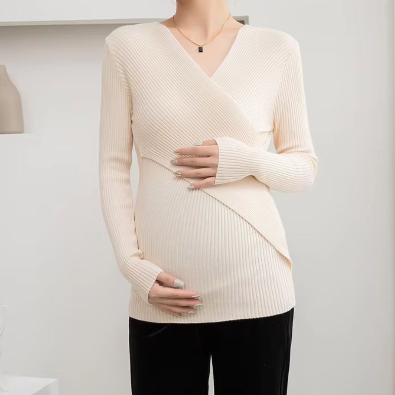 Ribbed Maternity Pullover - Sweater CAAYWORLD